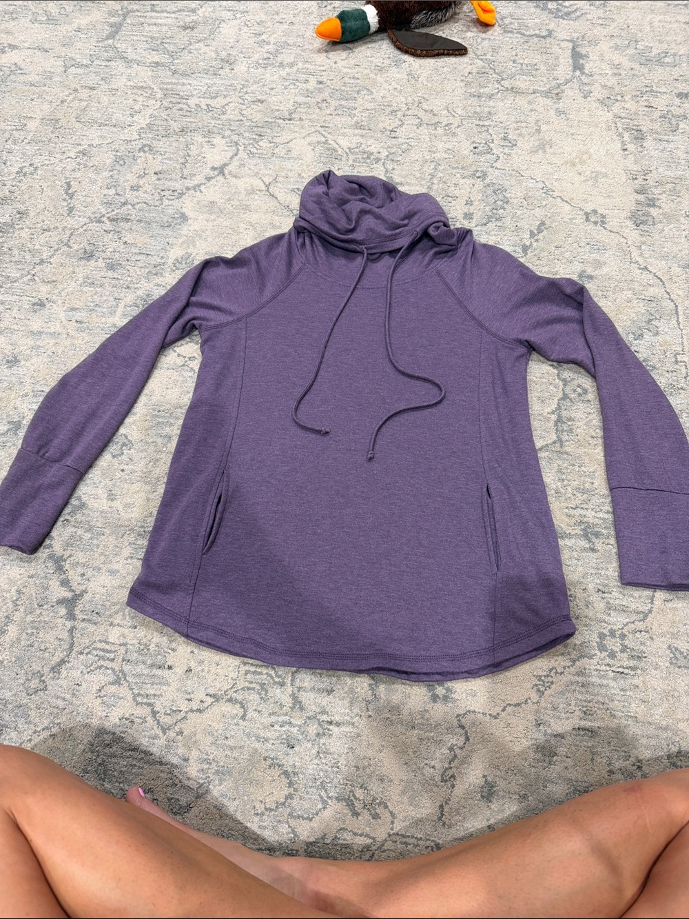 Pink Clover Lavender Cowl Neck Pullover Hoodie